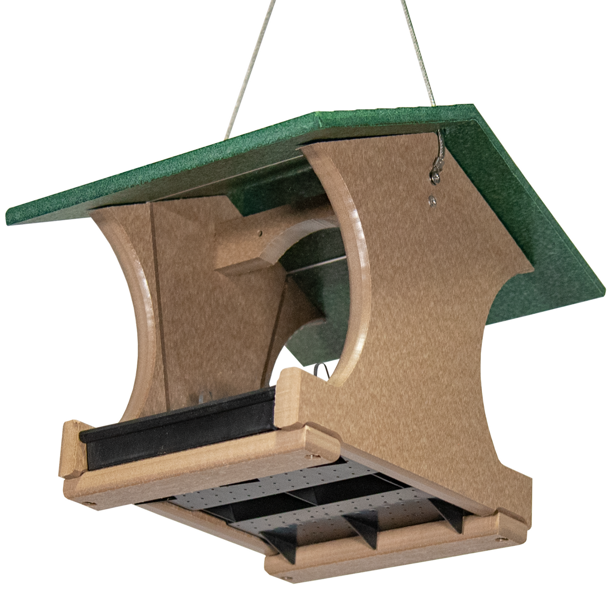 JCS Wildlife Small Hopper Bird Feeder made from recycled materials, perfect for gardens or landscaping.