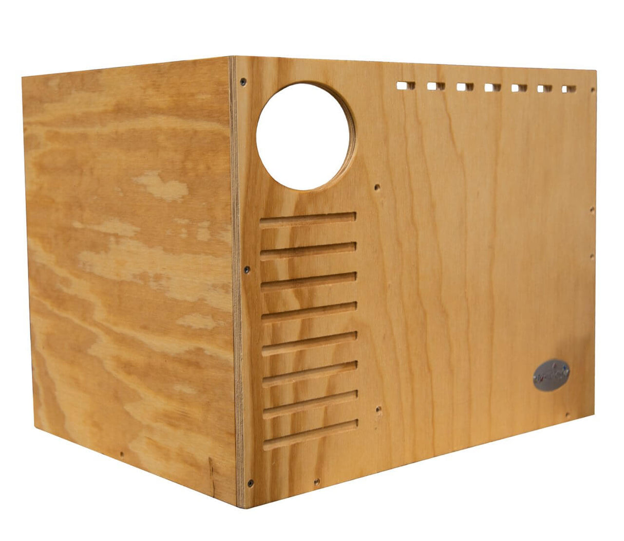 JCS Wildlife Large Barn Owl Box with Exercise Platform DIY Assembly Kit, made of natural wood.