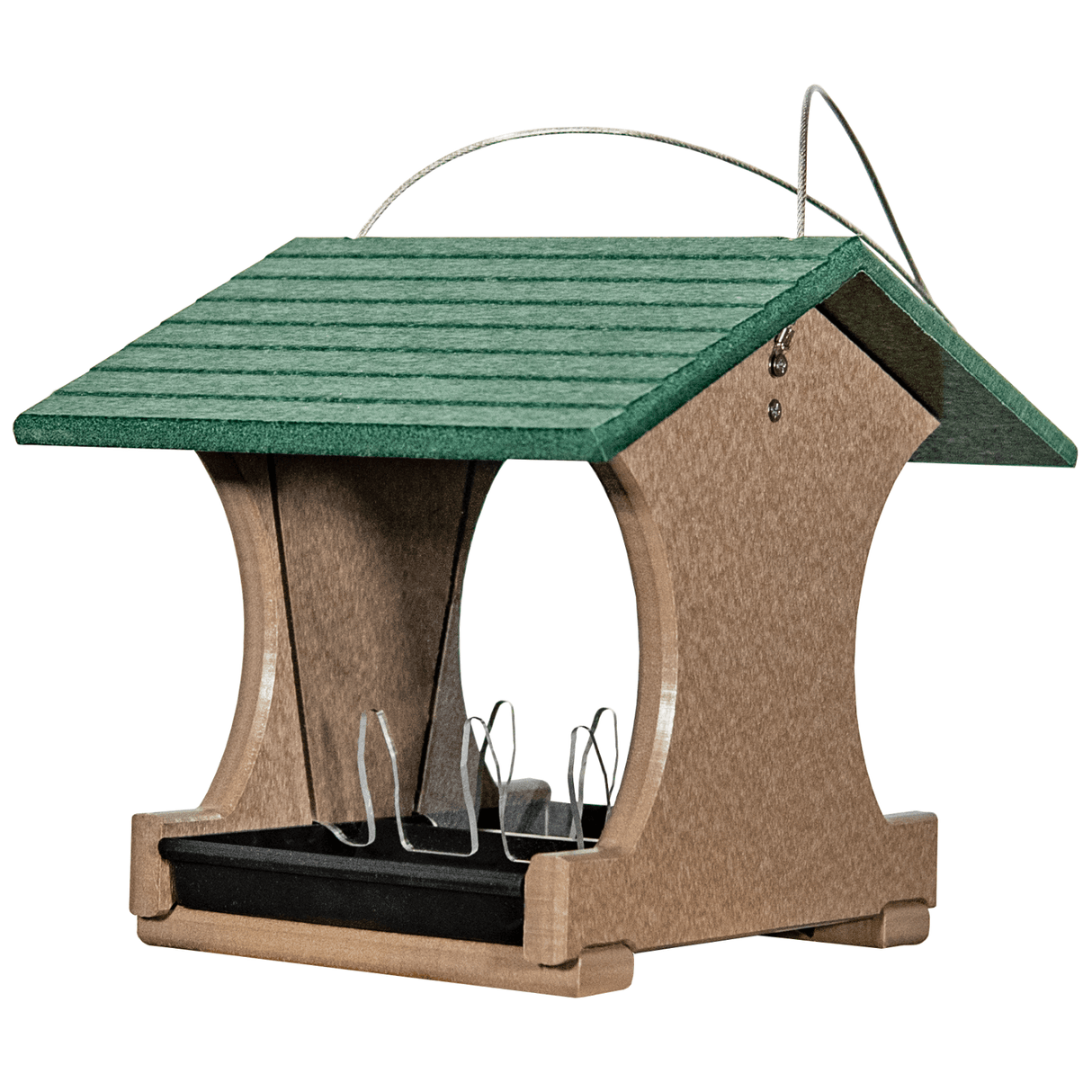 JCS Wildlife Small Hopper Bird Feeder, made of sustainable recycled materials, perfect for gardens or landscapes.