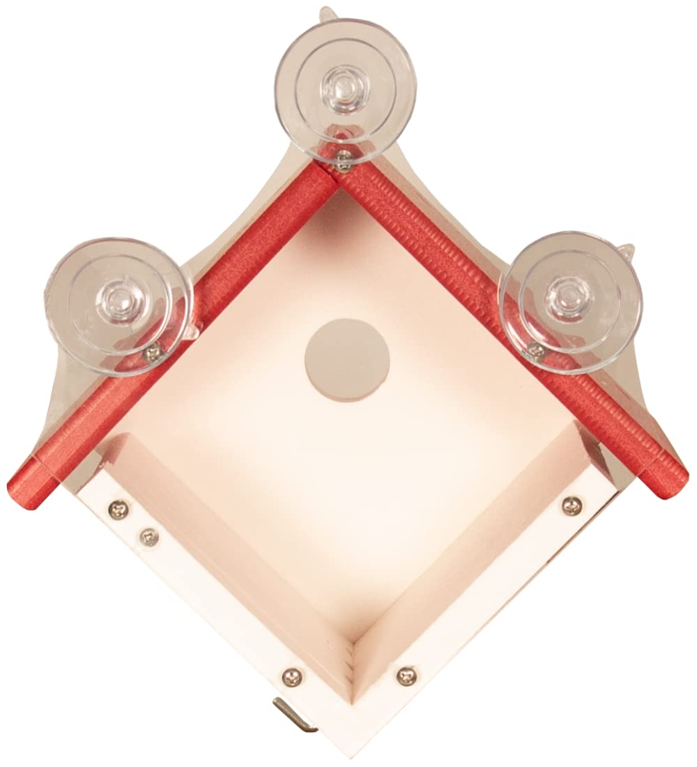 Top view of JCS Wildlife Recycled Poly Lumber Window-Mount Wren House with suction cups.