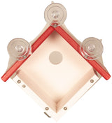 Top view of JCS Wildlife Recycled Poly Lumber Window-Mount Wren House with suction cups.