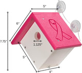 JCS Wildlife Recycled Poly Lumber Window-Mount Wren House with suction cups for easy window attachment. Dimensions included.