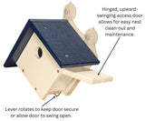 JCS Wildlife Recycled Poly Lumber Window-Mount Wren House with hinged door for easy maintenance.