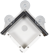 Top view of JCS Wildlife Recycled Poly Lumber Window-Mount Wren House with suction cups for easy window attachment.