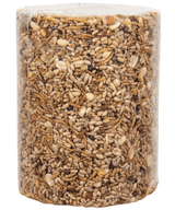 JCS Wildlife Bugs Nuts and Berries Premium Bird Seed cylinder, 3.8 lb, packed with high-quality bird feed ingredients.