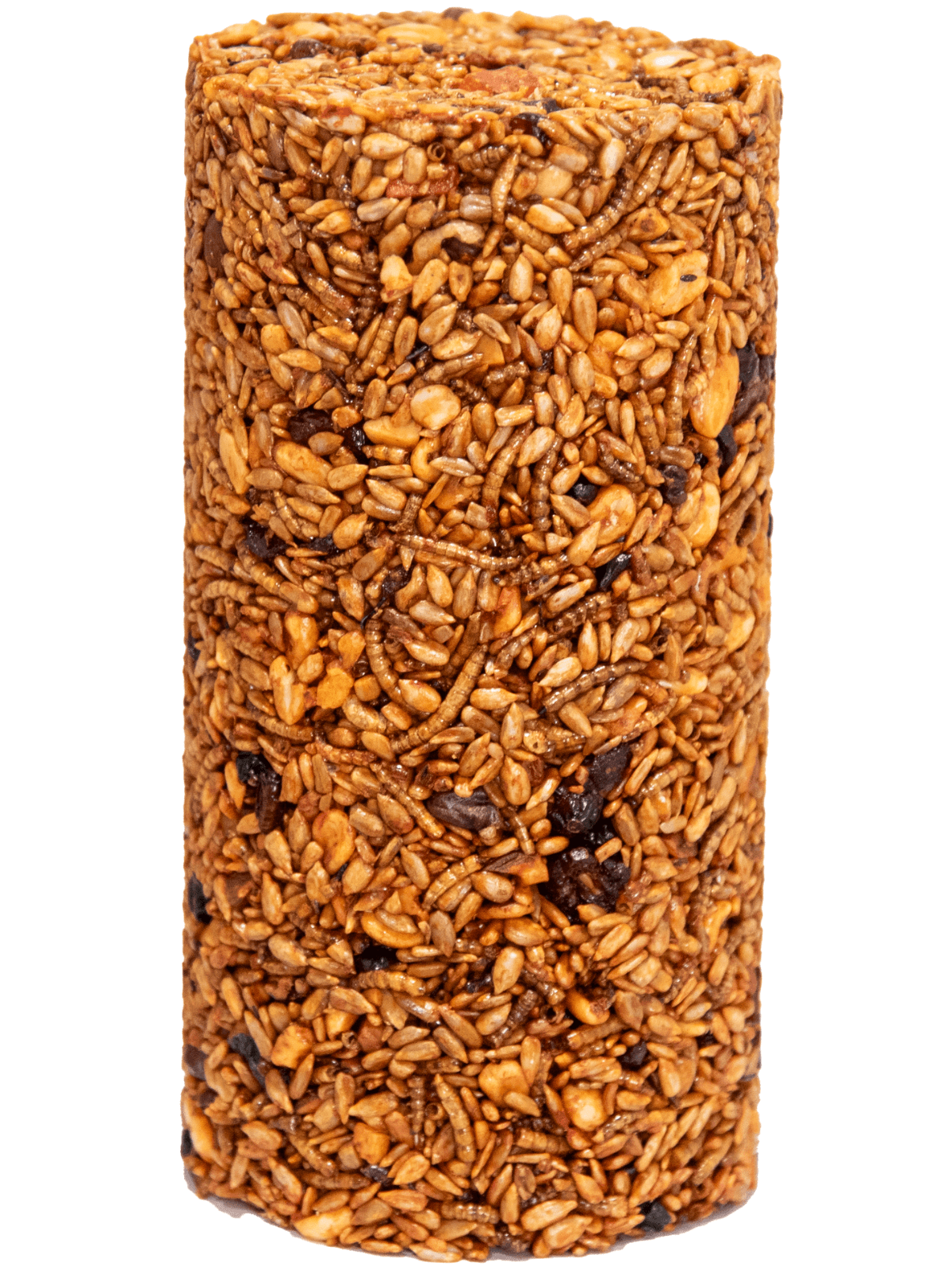 JCS Wildlife Squirrel Stopper Bugs Nuts & Berries Small Cylinder 1.5lbs, made with seeds, tree nuts, and fruits.