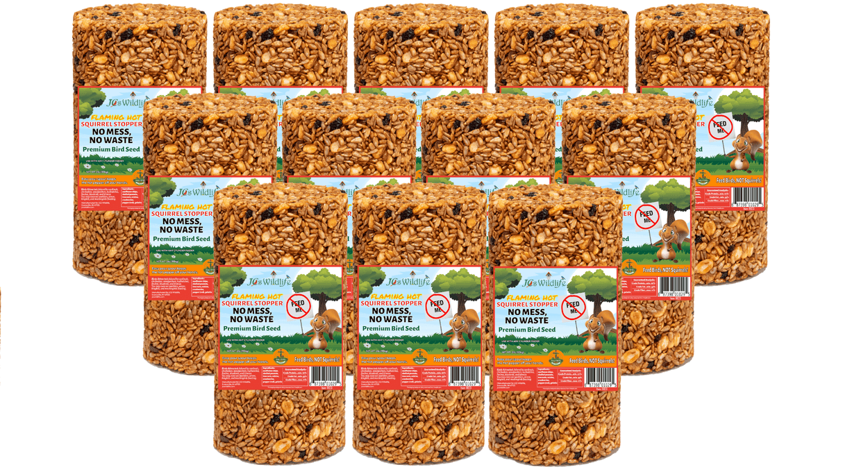 JCS Wildlife Squirrel Stopper No Mess, No Waste Small Cylinder 2lbs, premium wild bird food, packed in bulk.