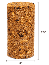JCS Wildlife Squirrel Stopper No Mess, No Waste Small Cylinder 2lbs, made from sunflower chips and nuts, 4" x 7.5".