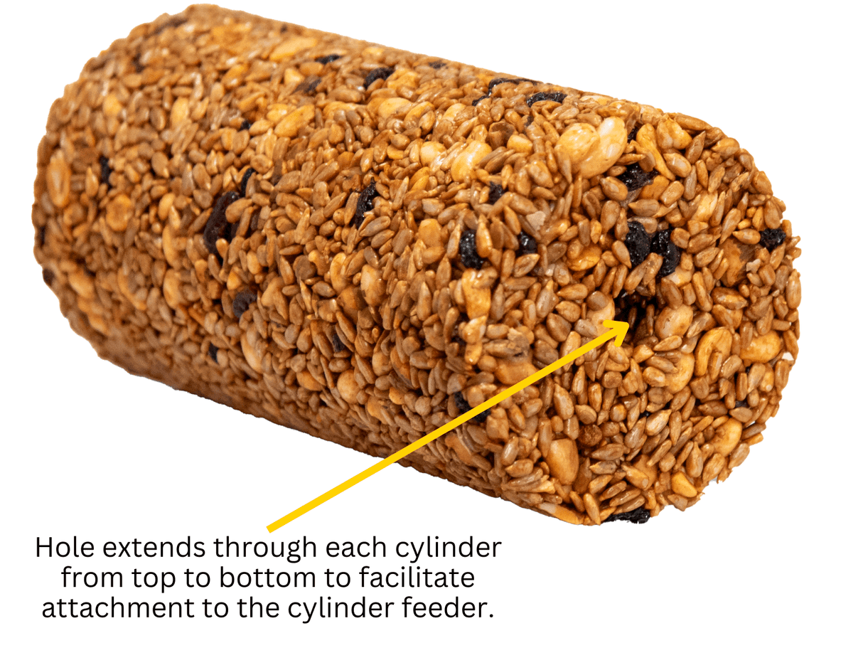 JCS Wildlife Squirrel Stopper No Mess, No Waste small cylinder with hole for easy feeder attachment.