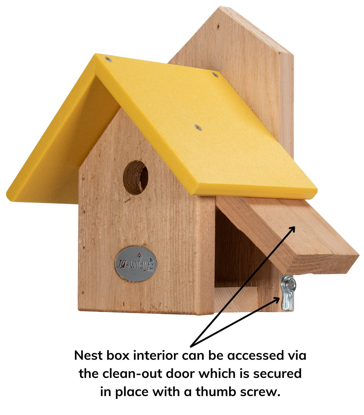 JCS Wildlife Chickadee Birdhouse with Recycled Poly Lumber Roof and Easy Clean-Out Door