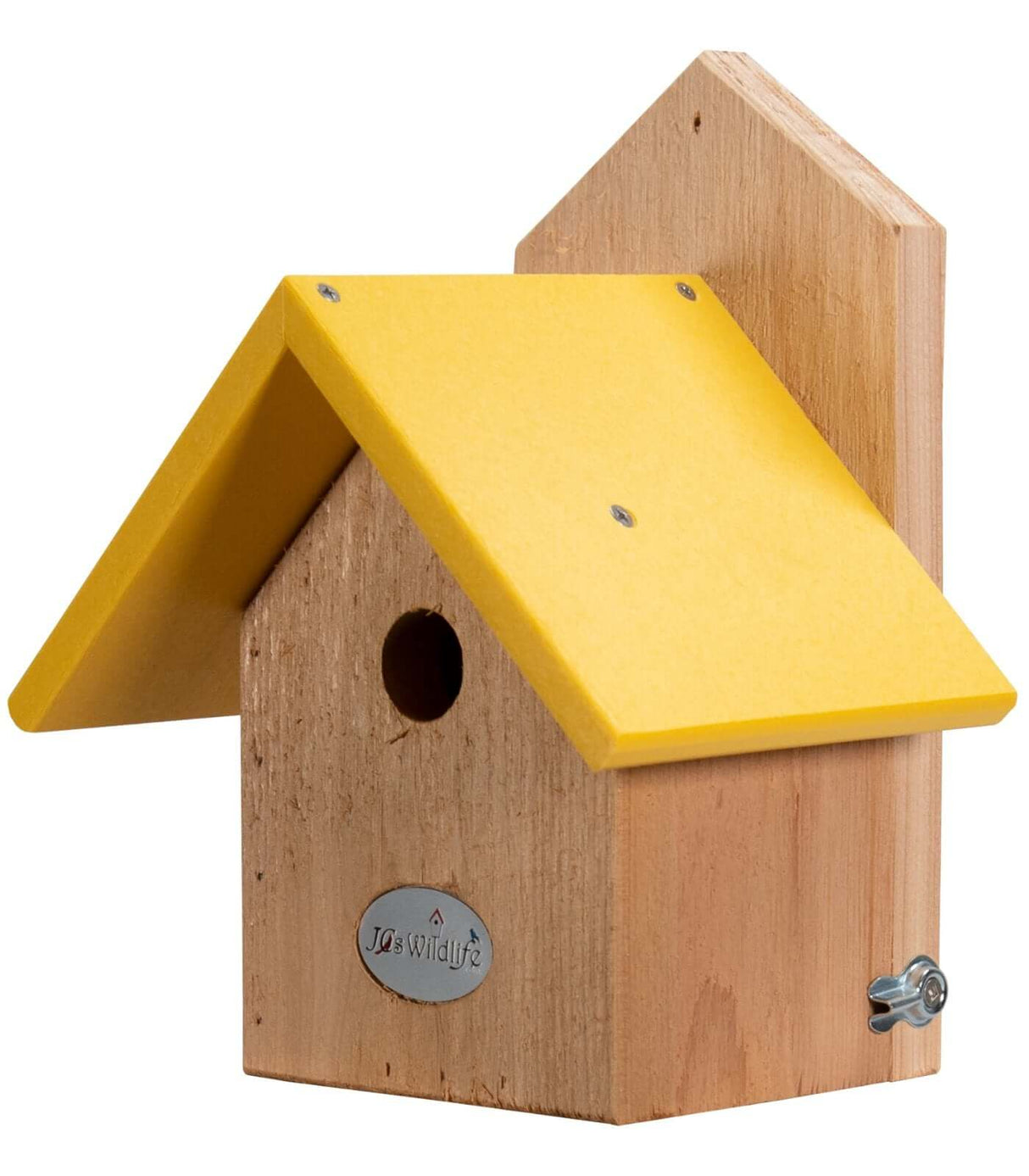 JCS Wildlife Nature Products USA Chickadee Birdhouse with Recycled Poly Lumber Roof and Cedar Body, Post-Mount, Eco-Friendly, Made in USA