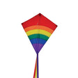 In The Breeze Rainbow Arch 27" Diamond Kite with colorful stripes and long fabric tails for novice to intermediate kite enthusiasts.