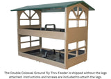 JCS Wildlife Double Colossal Ground Fly Thru Bird Feeder showing two seed trays and roof, shipped without legs.