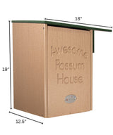 JCs Wildlife Recycled Poly Lumber Awesome Possum House with dimensions 18x19x12.5 inches, eco-friendly shelter for possums.