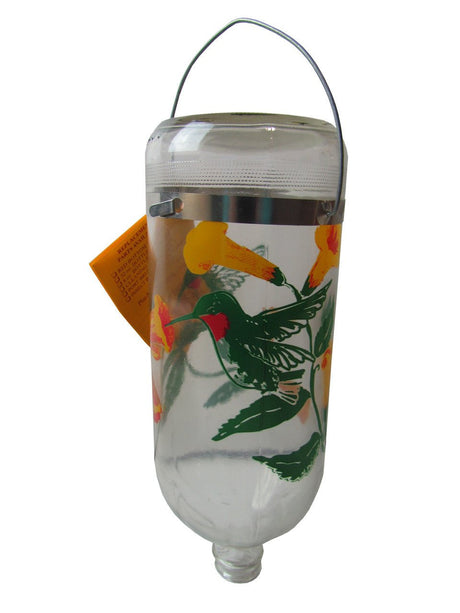Original Best-1 Glass Hummingbird Feeder Bottle 32 oz with Decorative Flowers