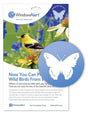 Window Alert 4 Butterfly Decals for bird protection on window with colorful bird and flower background